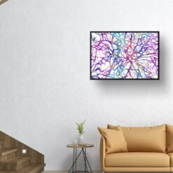 paint splash medical neurons landscape framed art print 40x28 living room