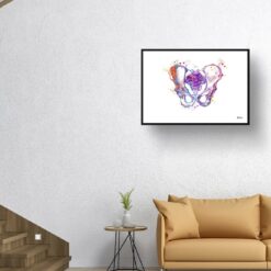 Pelvis Anatomy Watercolour Print Hip Bone Medical Doctor Office Clinic Wall Art 11 paint splash medical pelvis hip landscape framed art print 40x28 living room