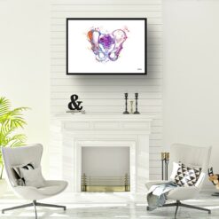 Pelvis Anatomy Watercolour Print Hip Bone Medical Doctor Office Clinic Wall Art 12 paint splash medical pelvis hip landscape framed art print a4 office