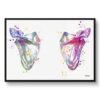 Scapula Anatomy Watercolour Print Shoulder Blade Chiropractic Doctor Office Clinic Wall Art 1 paint splash medical scapula shoulder blade framed art print front view white