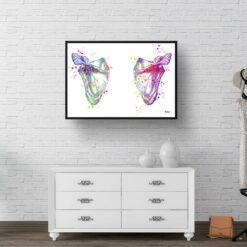Scapula Anatomy Watercolour Print Shoulder Blade Chiropractic Doctor Office Clinic Wall Art 9 paint splash medical scapula shoulder blade landscape framed art print 40x28 hall