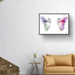 Scapula Anatomy Watercolour Print Shoulder Blade Chiropractic Doctor Office Clinic Wall Art 11 paint splash medical scapula shoulder blade landscape framed art print 40x28 living room