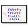 Sign Language Watercolour Print ASL Hand Signing Alphabet Medical Wall Art 1 paint splash medical sign language framed art print front view white