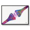 Synapse Receptor Watercolour Print Human Nerve Cell Neurology Medical Doctor Office Clinic Wall Art 1 paint splash medical synapse framed art print front view white
