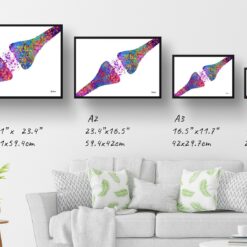 paint splash medical synapse landscape framed art print size comparison