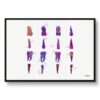 Teeth Set Watercolour Print Tooth Anatomy Chart Dental Office Clinic Wall Art 2 paint splash medical teeth set framed art print front view white