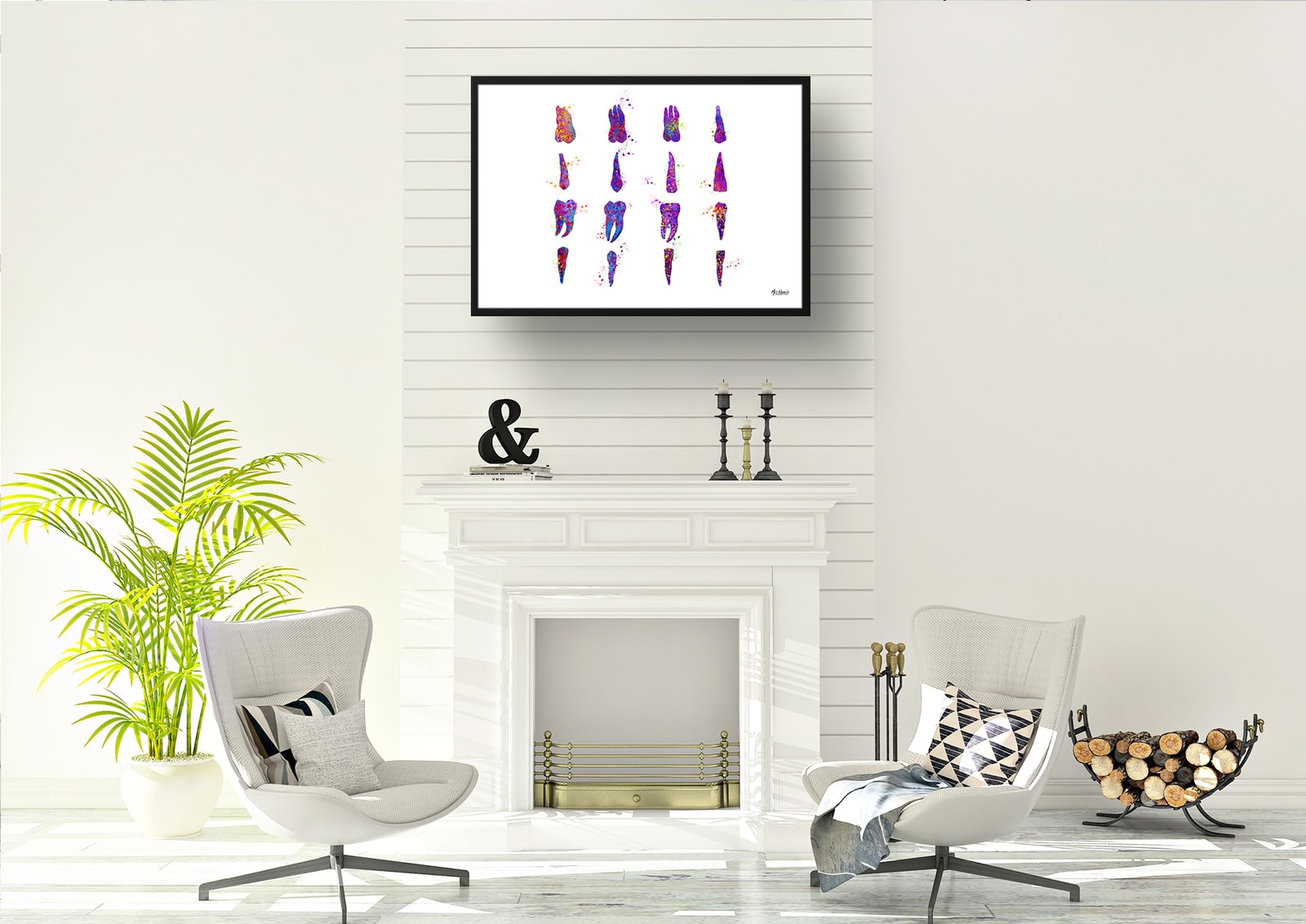 Teeth Set Watercolour Print Tooth Anatomy Chart Dental Office Clinic Wall Art 7 Teeth Set Watercolour Print Tooth Anatomy Chart Dental Office Clinic Wall Art - Image 5