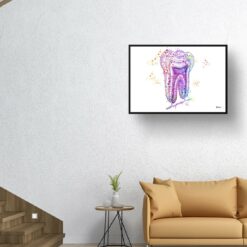 Tooth Structure Watercolour Print Tooth Cross Section Anatomy Dental Office Clinic Wall Art 10 paint splash medical tooth structure landscape framed art print 40x28 living room