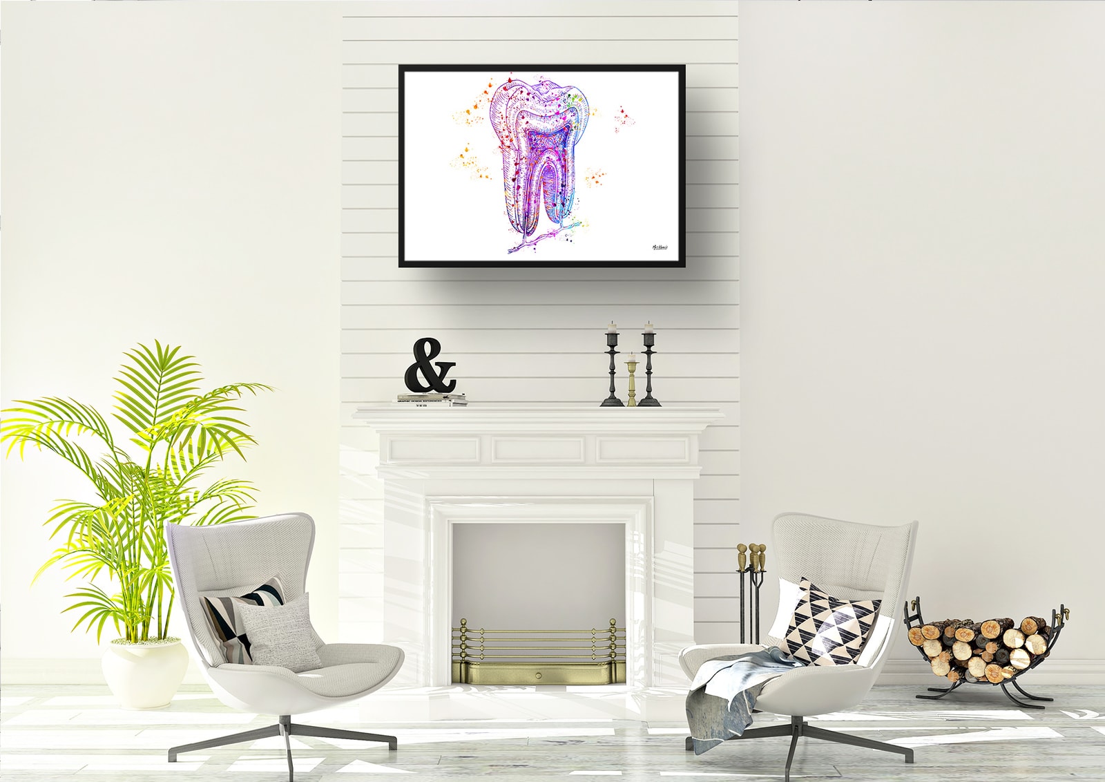 Tooth Structure Watercolour Print Tooth Cross Section Anatomy Dental Office Clinic Wall Art 6 Tooth Structure Watercolour Print Tooth Cross Section Anatomy Dental Office Clinic Wall Art - Image 5
