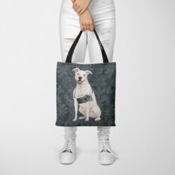 American Staffordshire terrier Dog Denim Style Tote Bag 50 denim dogs tote american staffordshire terrier dark damask denim tote woman trowsers front view