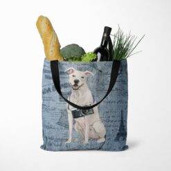American Staffordshire terrier Dog Denim Style Tote Bag 52 denim dogs tote american staffordshire terrier faded ephemera denim tote standing food