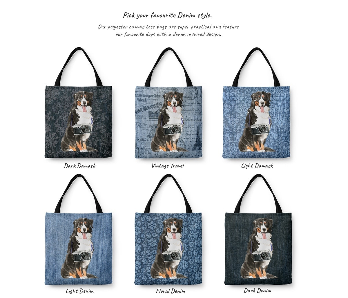 CafePress Bernese Mountain Dog Tote Bag – Natural Canvas Reusable Shopping Bag, Two Size Options