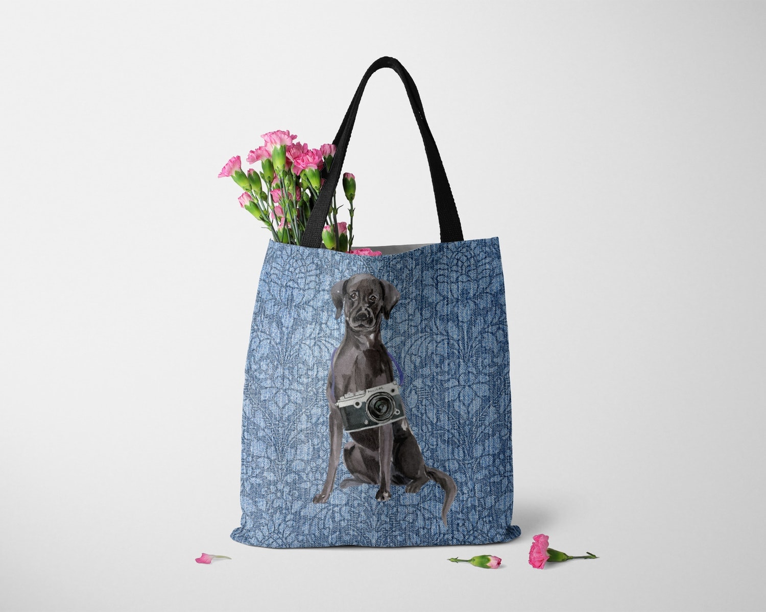 Black Lab Dog Denim Style Tote Bag 23 Black Lab Dog Denim Style Tote Bag - Image 21