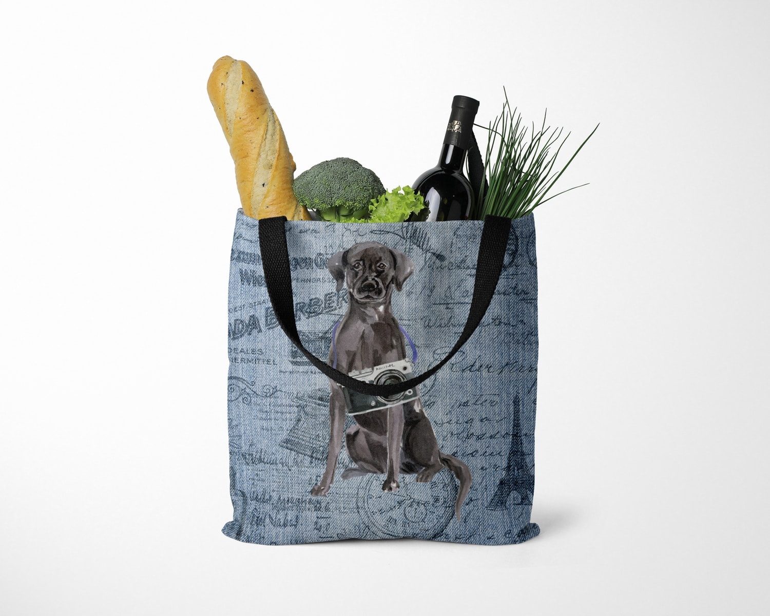 Black Lab Dog Denim Style Tote Bag 27 Black Lab Dog Denim Style Tote Bag - Image 25