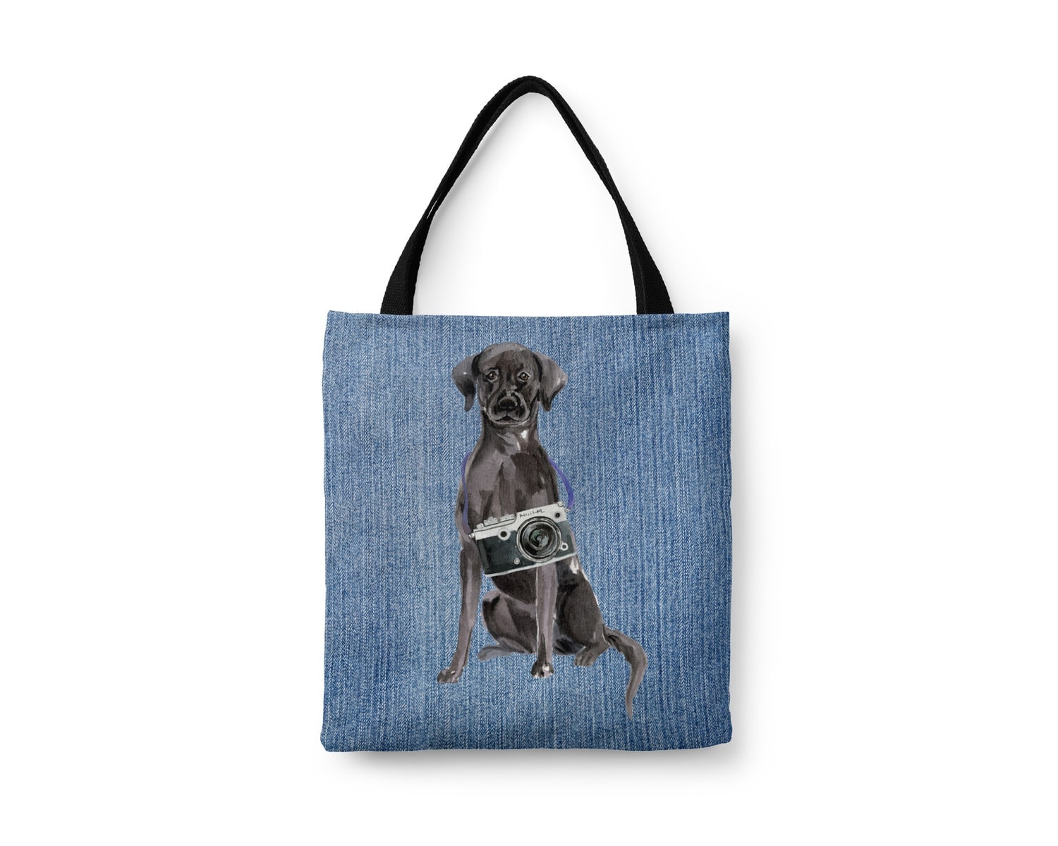 Black Lab Dog Denim Style Tote Bag 20 Black Lab Dog Denim Style Tote Bag - Image 18