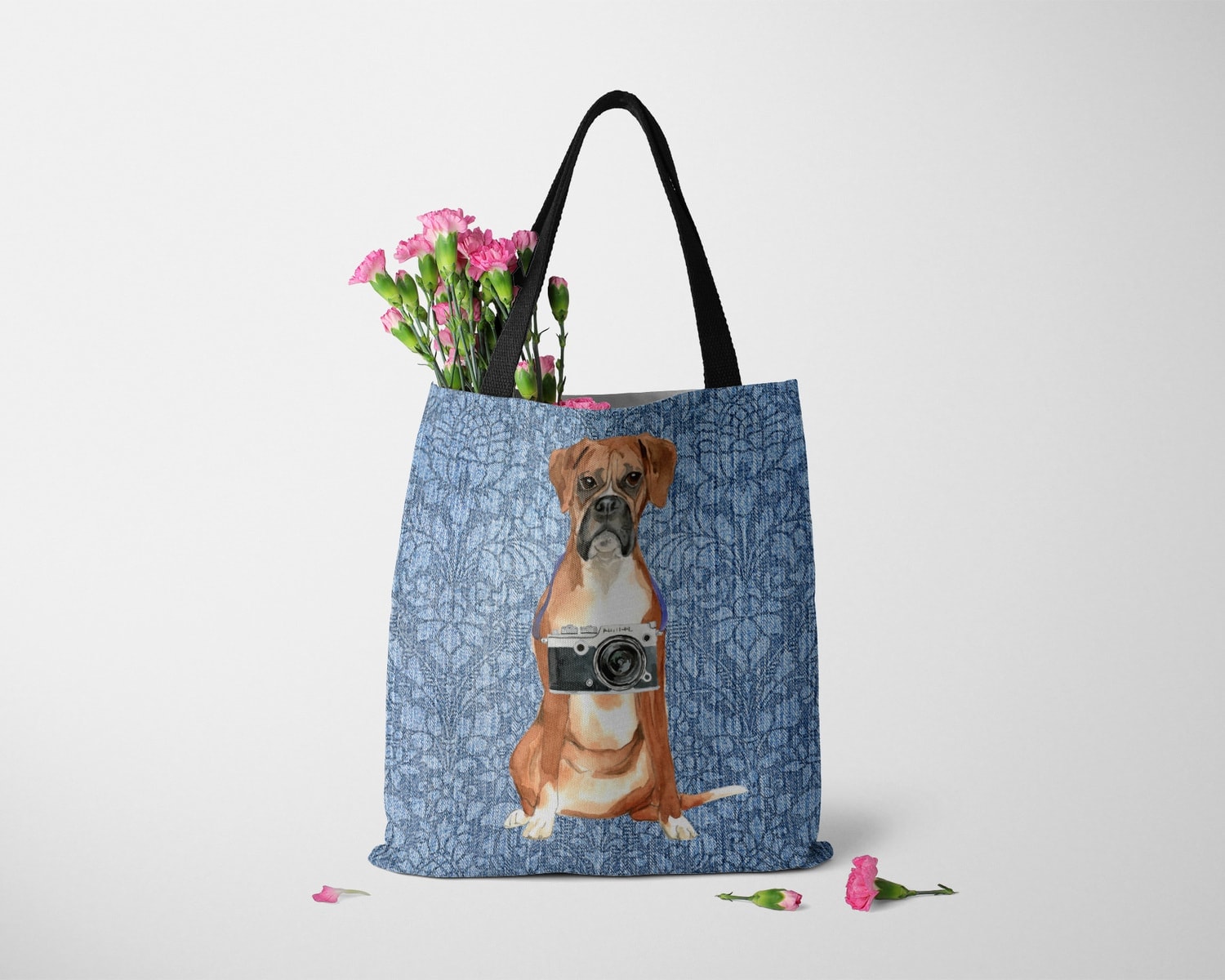 Boxer Dog Denim Style Tote Bag 23 Boxer Dog Denim Style Tote Bag - Image 21