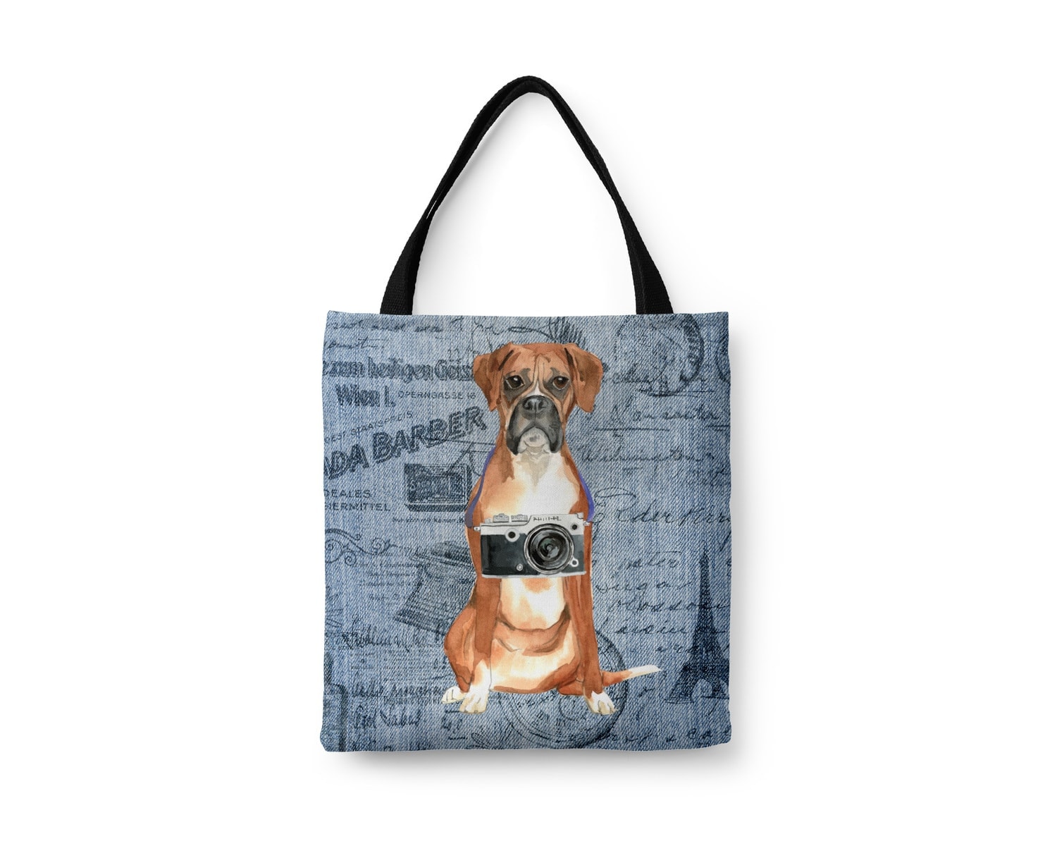 Boxer Dog Denim Style Tote Bag 16 Boxer Dog Denim Style Tote Bag - Image 14