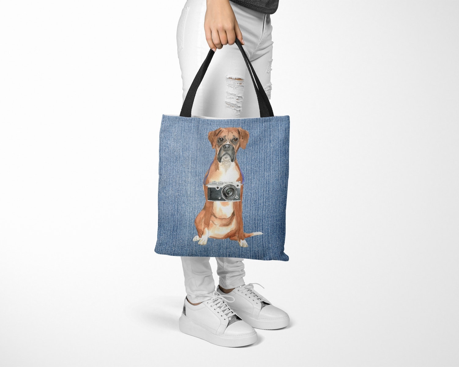 Boxer Dog Denim Style Tote Bag 28 Boxer Dog Denim Style Tote Bag - Image 26