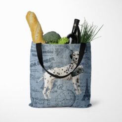 Dalmatian Dog Denim Style Tote Bag 52 denim dogs tote dalmatian faded ephemera denim tote standing food