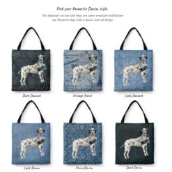 Dalmatian Dog Denim Style Tote Bag 42 denim dogs tote dalmatian variations
