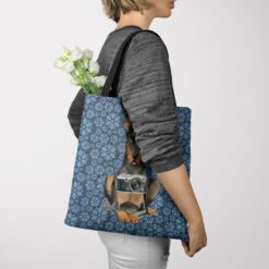 Doberman Dog Denim Style Tote Bag 49 denim dogs tote doberman daisy denim tote woman jumper view