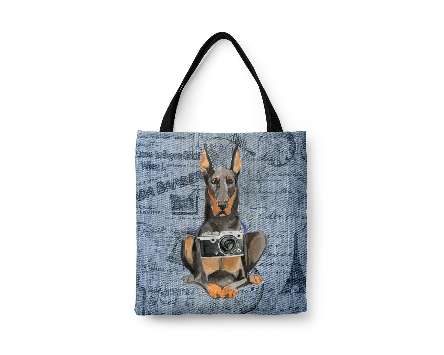 Doberman Dog Denim Style Tote Bag 16 Doberman Dog Denim Style Tote Bag - Image 14
