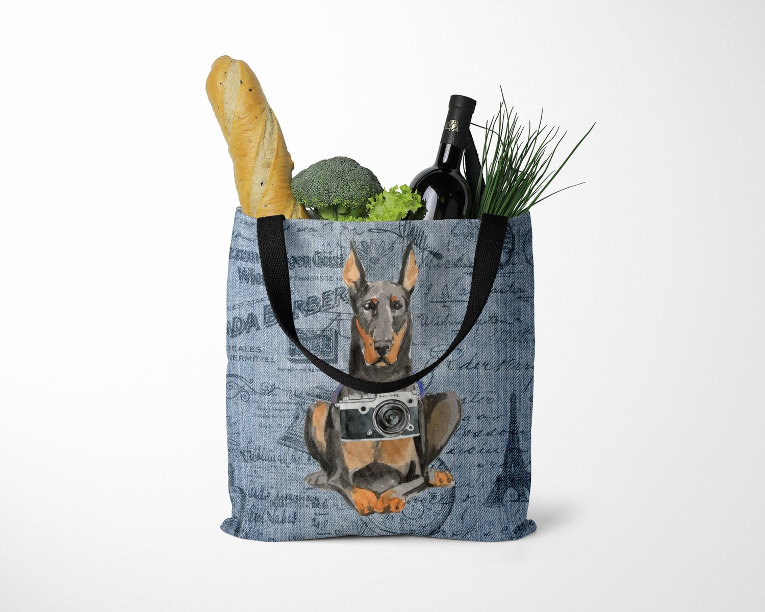 Doberman Dog Denim Style Tote Bag 27 Doberman Dog Denim Style Tote Bag - Image 25