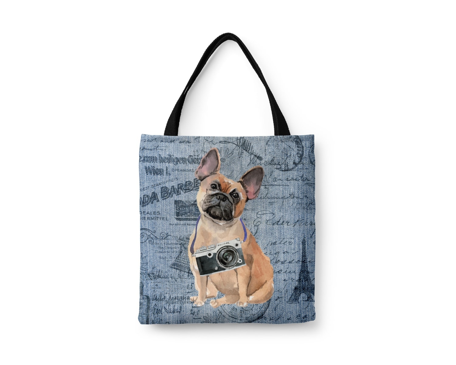 French Bulldog Dog Denim Style Tote Bag 16 French Bulldog Dog Denim Style Tote Bag - Image 14