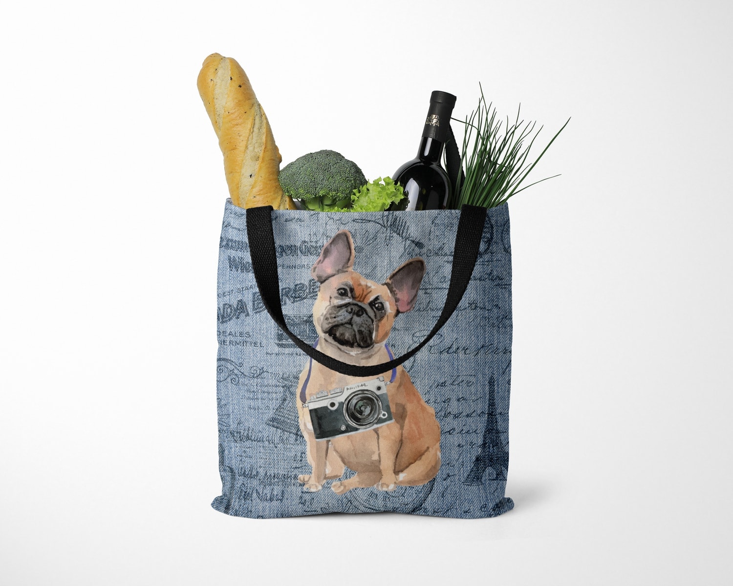 French Bulldog Dog Denim Style Tote Bag 27 French Bulldog Dog Denim Style Tote Bag - Image 25