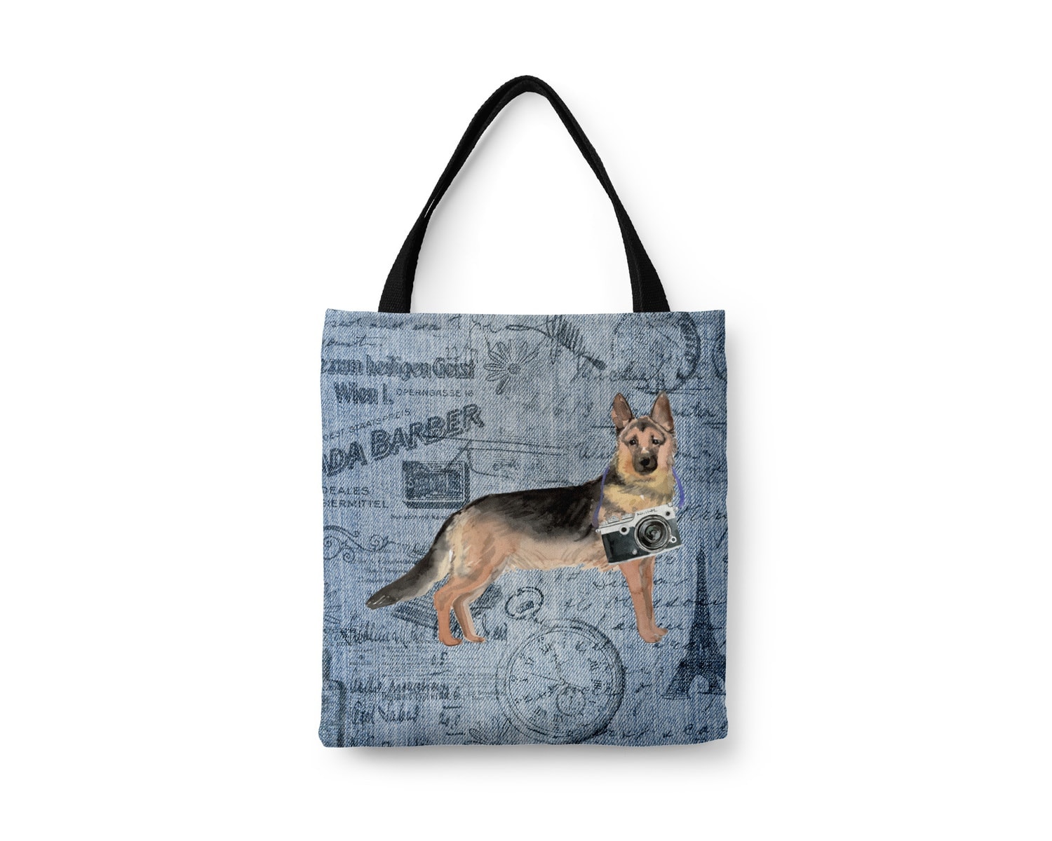 German Shepherd Dog Denim Style Tote Bag 16 German Shepherd Dog Denim Style Tote Bag - Image 14