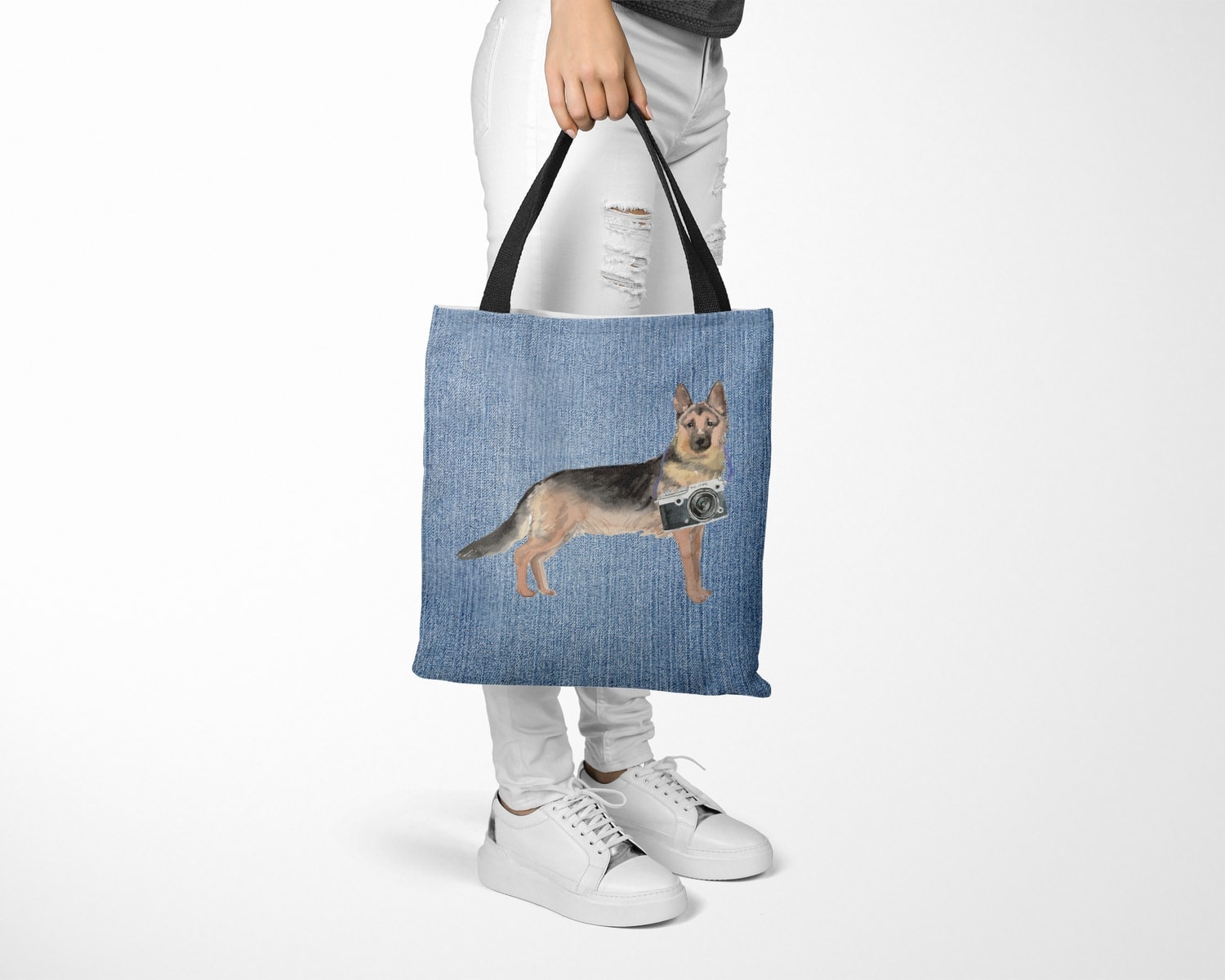 German Shepherd Dog Denim Style Tote Bag 28 German Shepherd Dog Denim Style Tote Bag - Image 26