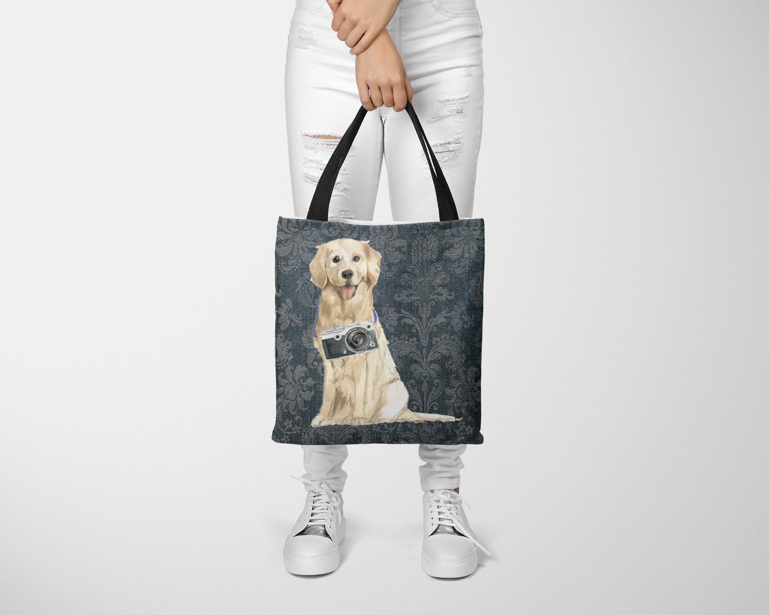 Golden Retriever Dog Denim Style Tote Bag 25 Golden Retriever Dog Denim Style Tote Bag - Image 23