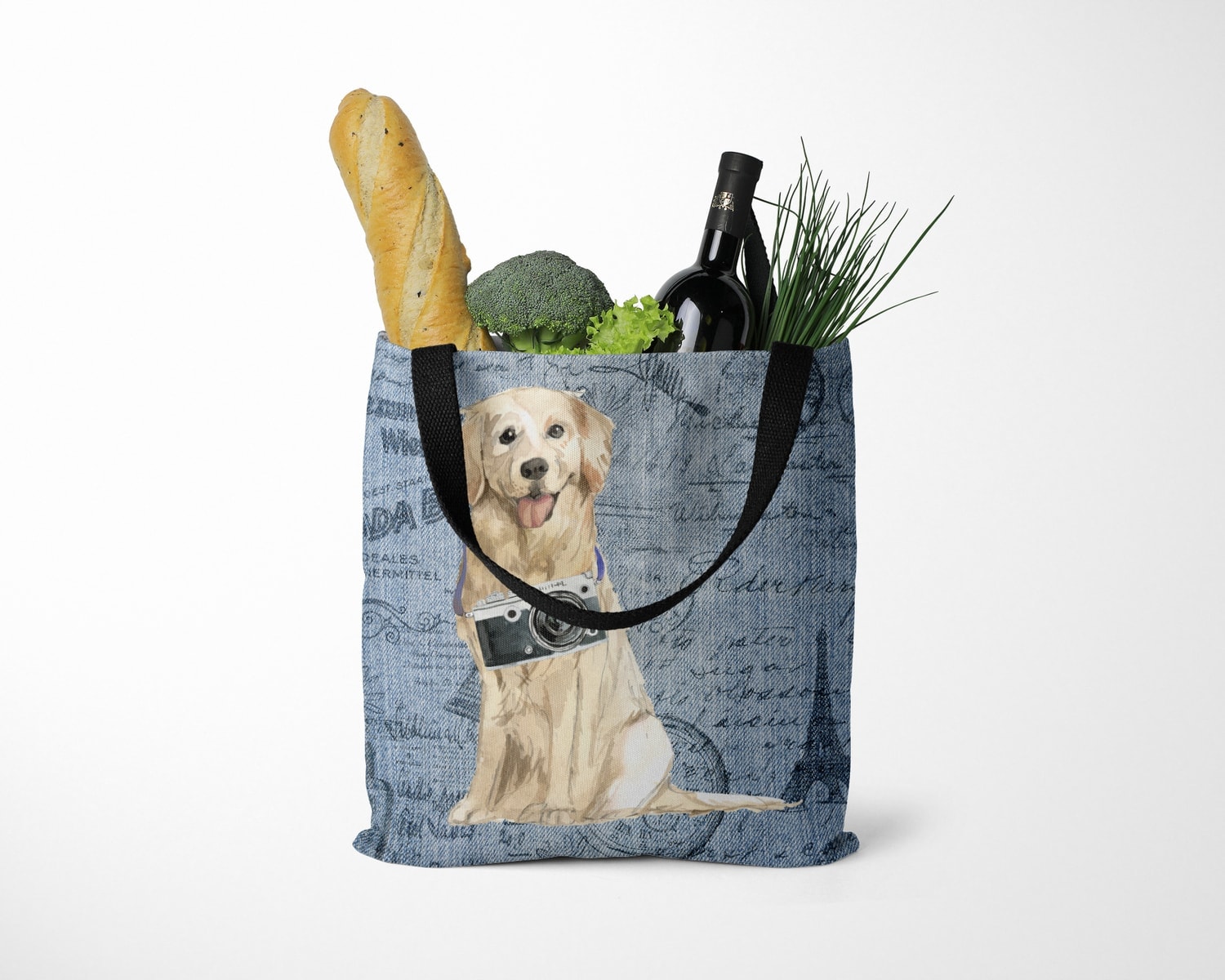 Golden Retriever Dog Denim Style Tote Bag 27 Golden Retriever Dog Denim Style Tote Bag - Image 25