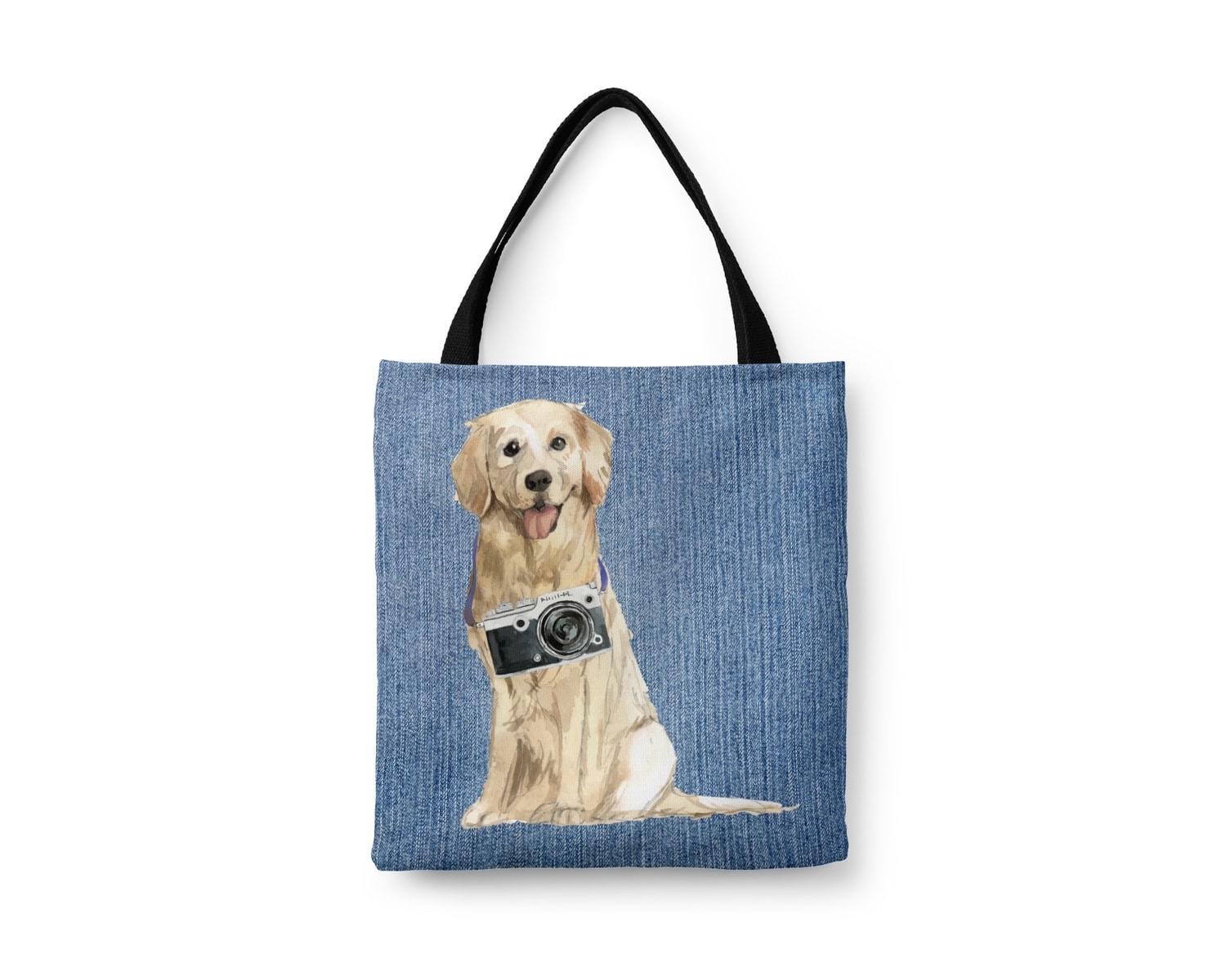 Golden Retriever Dog Denim Style Tote Bag 20 Golden Retriever Dog Denim Style Tote Bag - Image 18