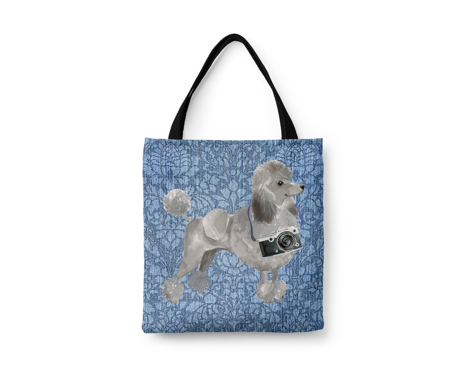 Grey Poodle Dog Denim Style Tote Bag 19 Grey Poodle Dog Denim Style Tote Bag - Image 17