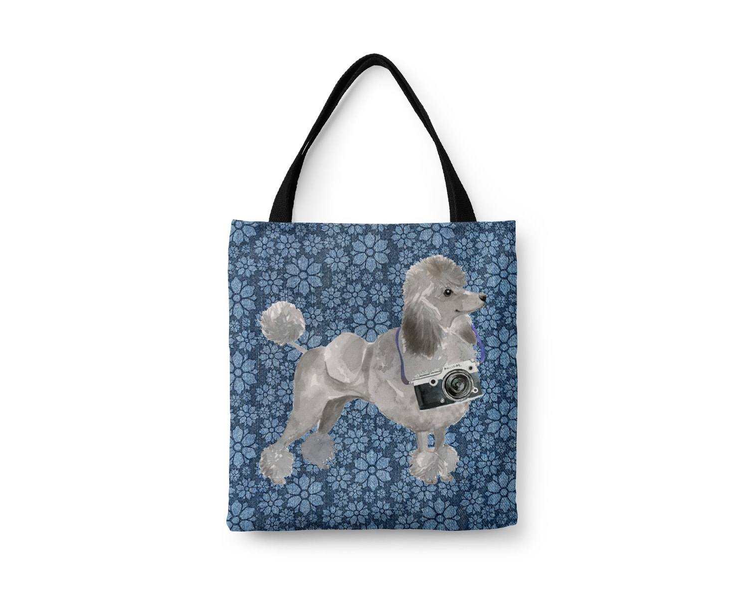 Grey Poodle Dog Denim Style Tote Bag 22 Grey Poodle Dog Denim Style Tote Bag - Image 20