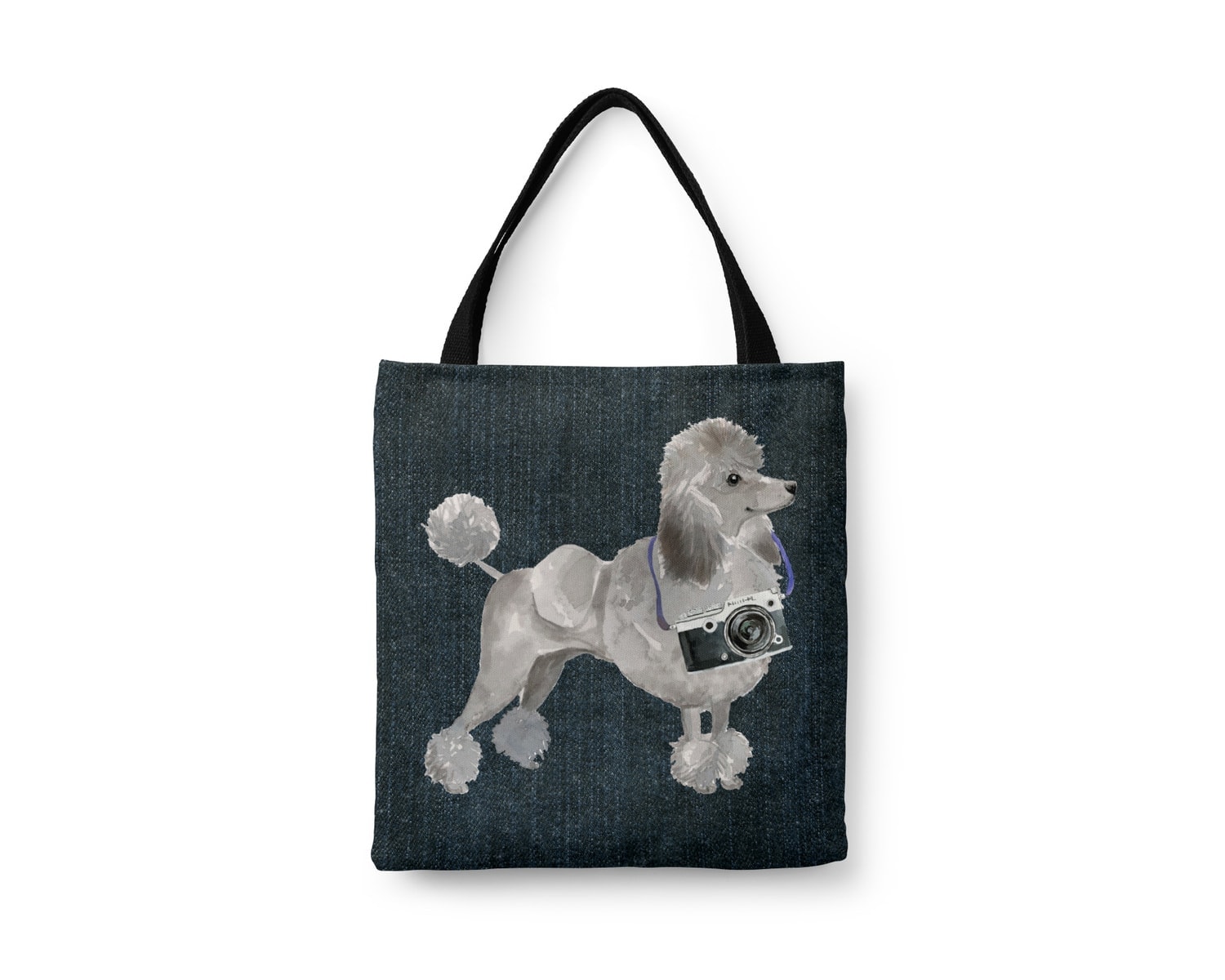 Grey Poodle Dog Denim Style Tote Bag 21 Grey Poodle Dog Denim Style Tote Bag - Image 19