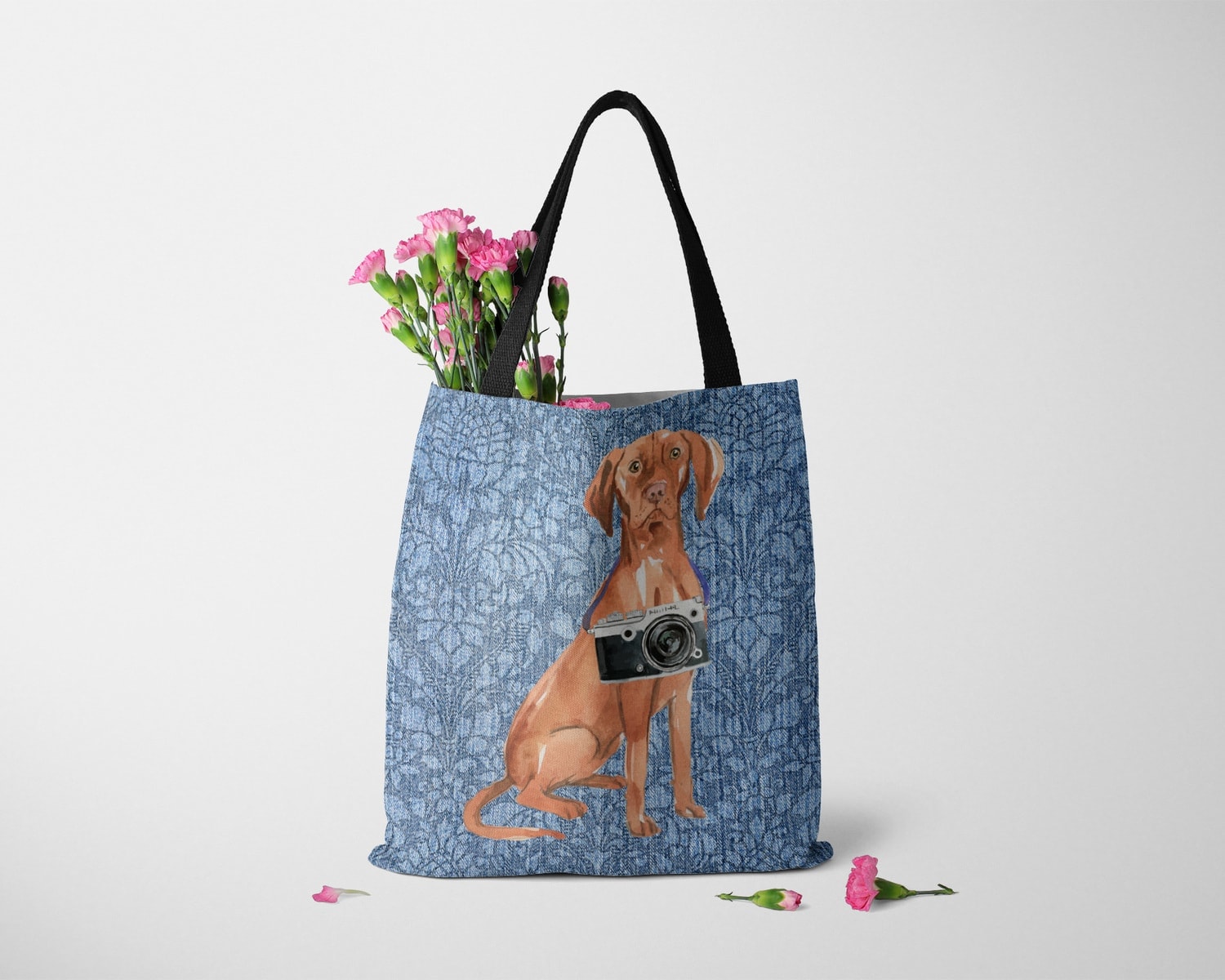 Hungarian Vizsla Dog Denim Style Tote Bag 23 Hungarian Vizsla Dog Denim Style Tote Bag - Image 21