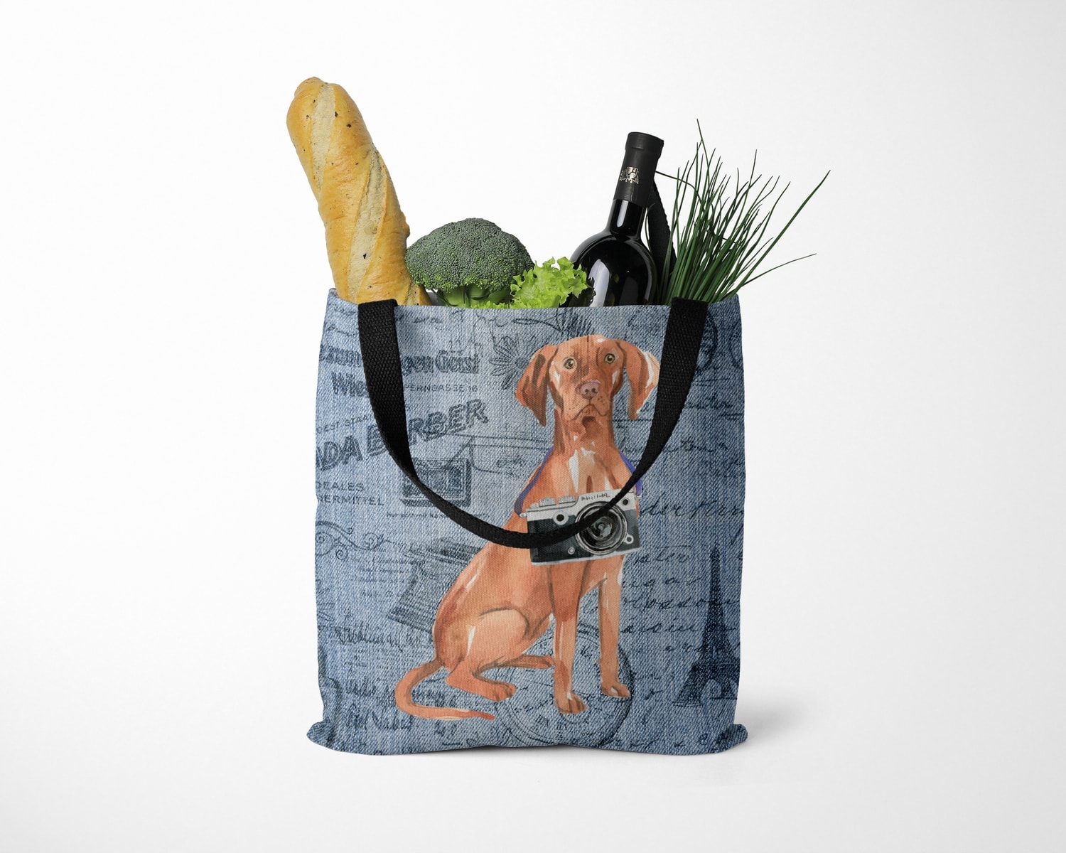 Hungarian Vizsla Dog Denim Style Tote Bag 27 Hungarian Vizsla Dog Denim Style Tote Bag - Image 25