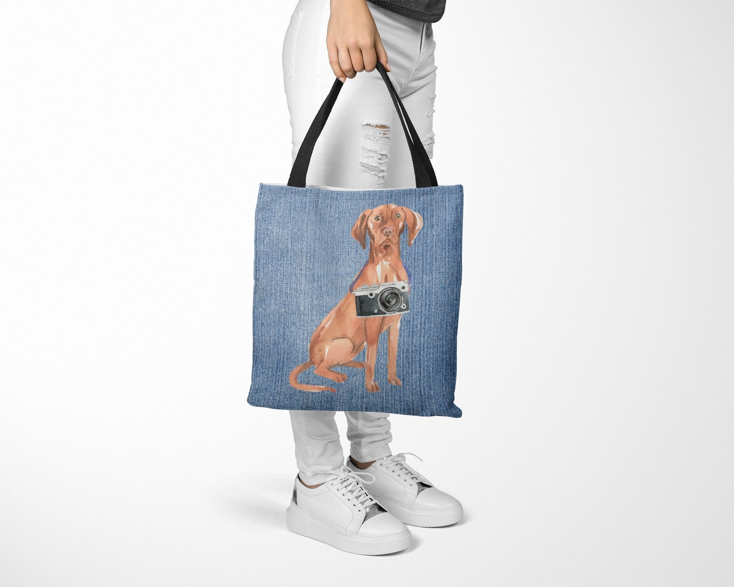 Hungarian Vizsla Dog Denim Style Tote Bag 28 Hungarian Vizsla Dog Denim Style Tote Bag - Image 26