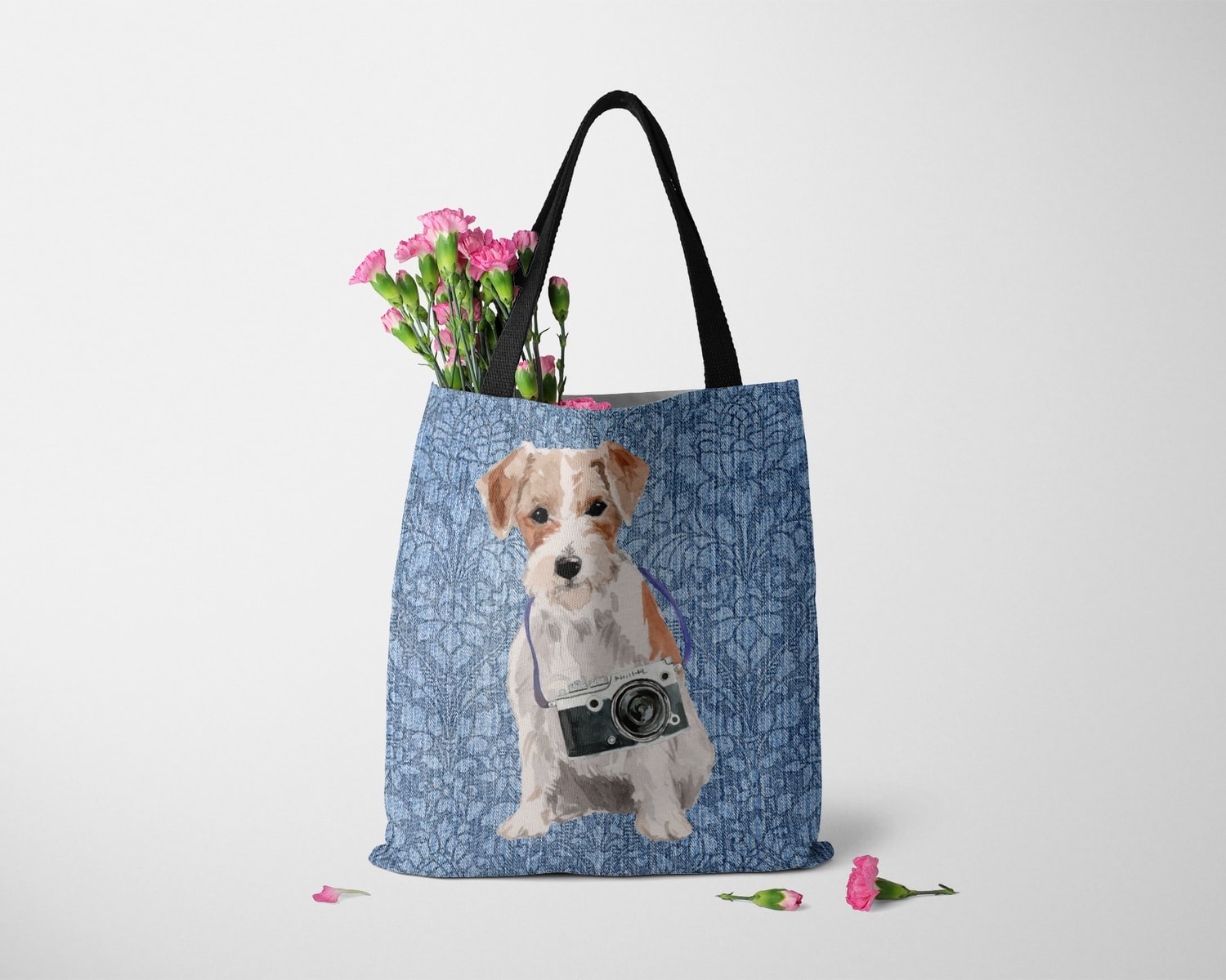 Jack Russell Dog Denim Style Tote Bag 22 Jack Russell Dog Denim Style Tote Bag - Image 21