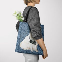denim dogs tote japanese spitz daisy denim tote woman jumper view
