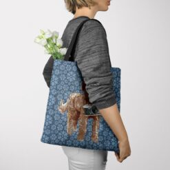 denim dogs tote labradoodle daisy denim tote woman jumper view