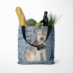 Lakeland Terrier Dog Denim Style Tote Bag 52 denim dogs tote lakeland terrier faded ephemera denim tote standing food