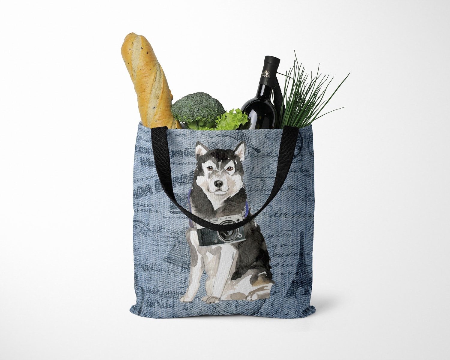 Malamute Dog Denim Style Tote Bag 27 Malamute Dog Denim Style Tote Bag - Image 25