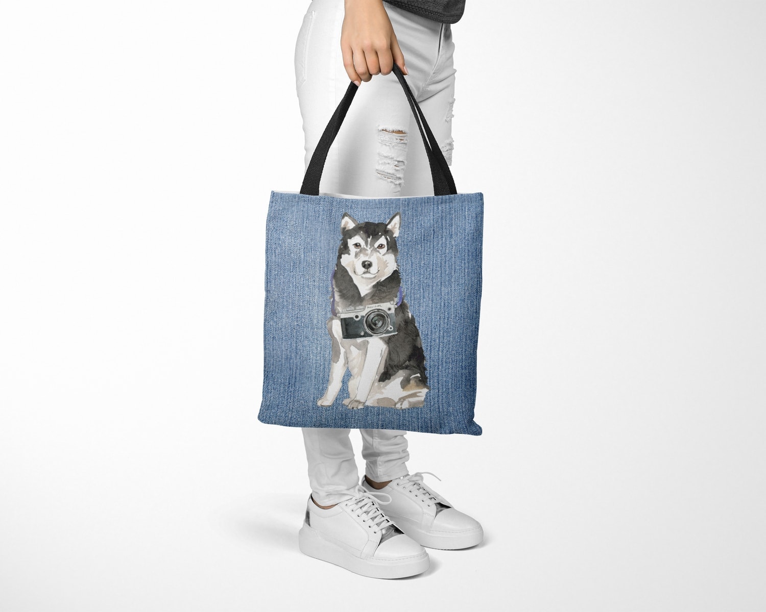 Malamute Dog Denim Style Tote Bag 28 Malamute Dog Denim Style Tote Bag - Image 26