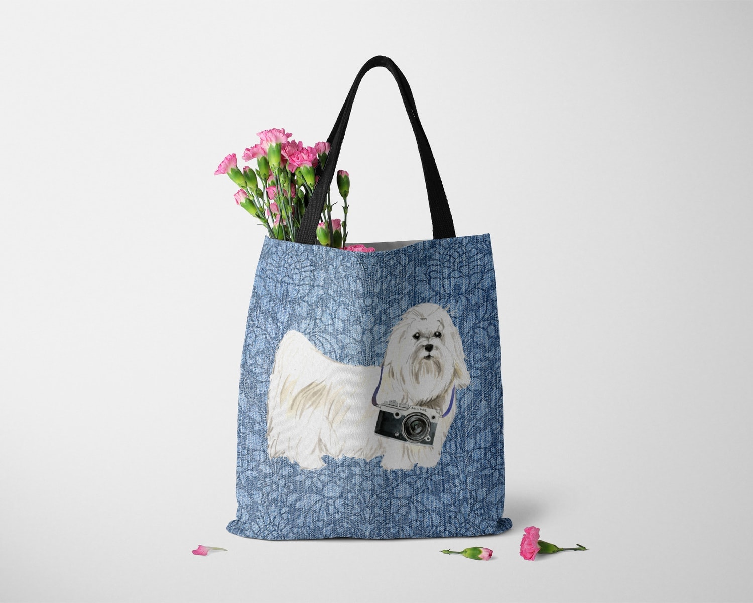 Maltese Dog Denim Style Tote Bag 23 Maltese Dog Denim Style Tote Bag - Image 21