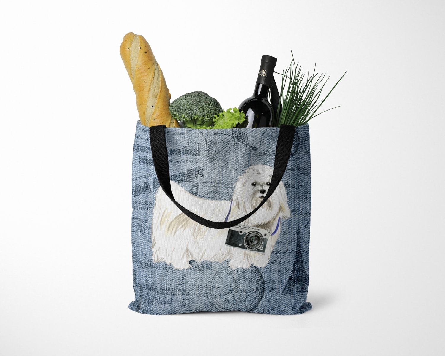 Maltese Dog Denim Style Tote Bag 27 Maltese Dog Denim Style Tote Bag - Image 25
