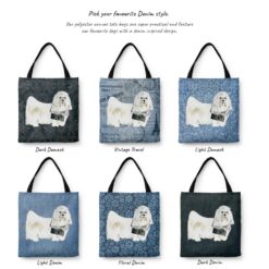 Maltese Dog Denim Style Tote Bag 42 denim dogs tote maltese variations
