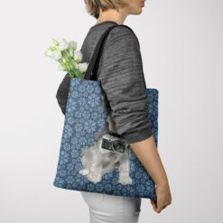 denim dogs tote miniature schnauzer daisy denim tote woman jumper view
